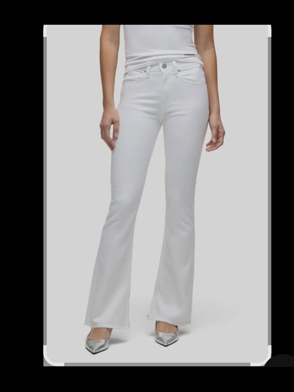Hudson Jeans White Flare Wide Leg Jeans